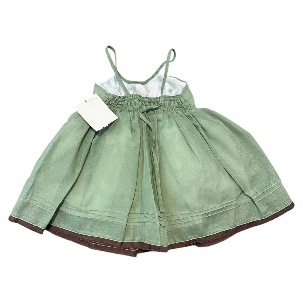 Sara Ruth | Infant Sage Green with Brown Accents Dress | Size 9 months | NWT NEW